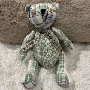 Tory Burch Collectible Plaid Teddy Bear Decor